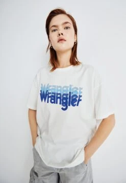 Wrangler Girlfriend T-Shirt Con StampaWorn White Donna T-shirt E Top WR121D04Z-A12