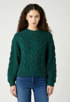 Wrangler Crew Neck Cable Knit​ - Maglione - Dark Matcha
