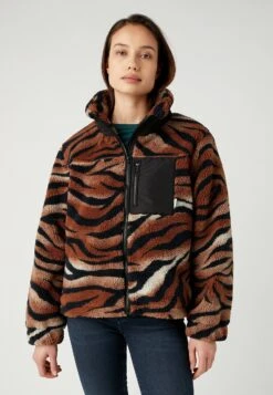 Wrangler Zip ThroughGiacca In PilePony Brown Donna Felpe WR121G03J-O11